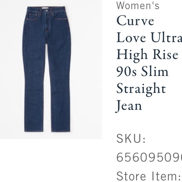 Abercrombie & Fitch Slim Straight Ultra High Rise Jeans - Picture 1 of 4